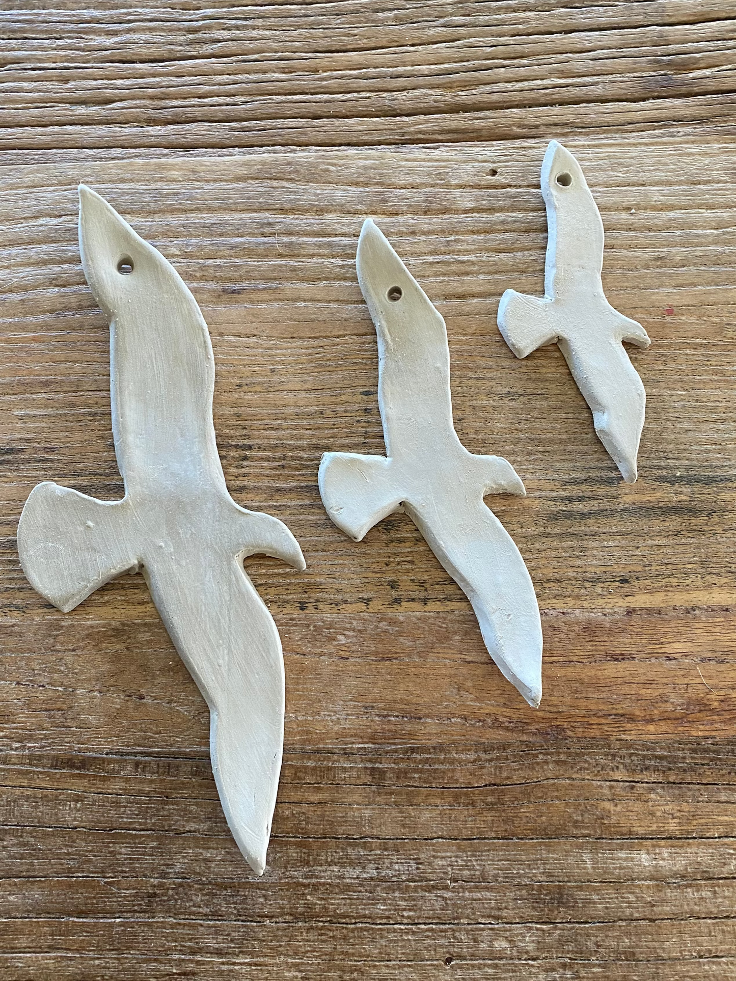 Seagull ordaments made of air dry clay