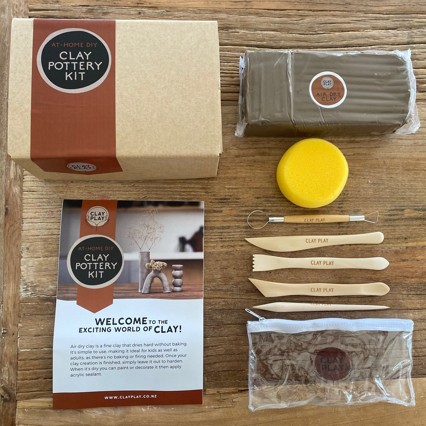 Pottery Kit for Beginners - 1kg Airdry Clay Kit