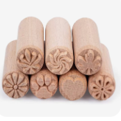 Clay Stamp Collection – Set of 7 Decorative Wooden Stamps