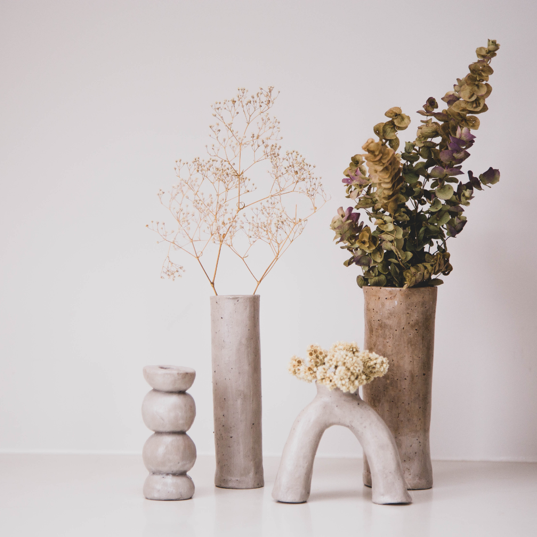 Vases made from clay play air dry clay